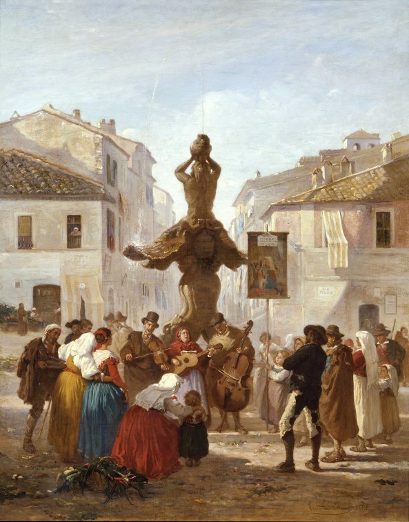 Armand Hubert Simon Leleux (1818-1885), Plac Barberini w Rzymie