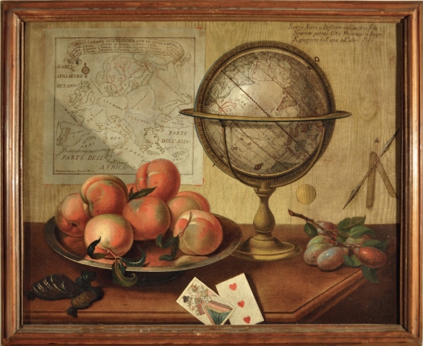 Sebastiano Lazzari (1730-1791), Martwa natura z globusem i brzoskwiniami