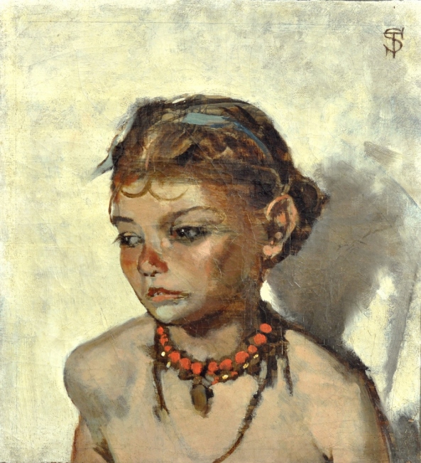 Telemaco Signorini, Dziewczyna z czerwonym naszyjnikiem, ok. 1890